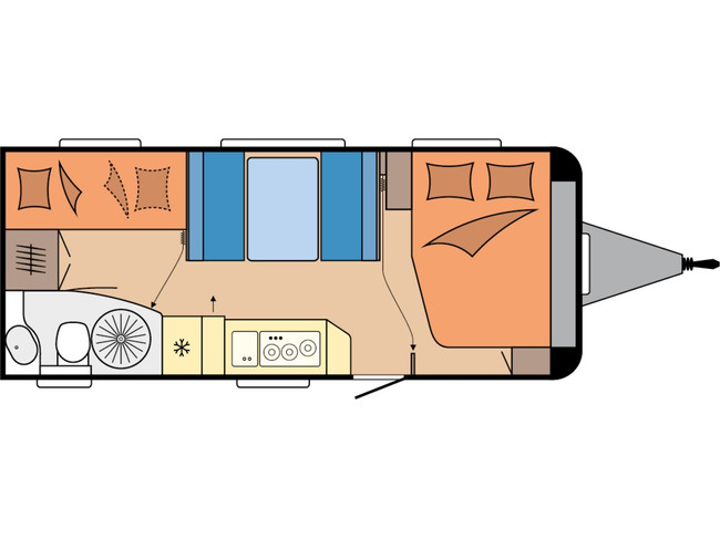 Hobby De Luxe 545 KMF mit ETAGENBETT UND GARAGE **6 Schlafpl&auml;tze/Truma Mover/1. Besitzer/Truma/Leichtmetallfelgen/Sehr gepflegter Wohnwagen** Foto: 4