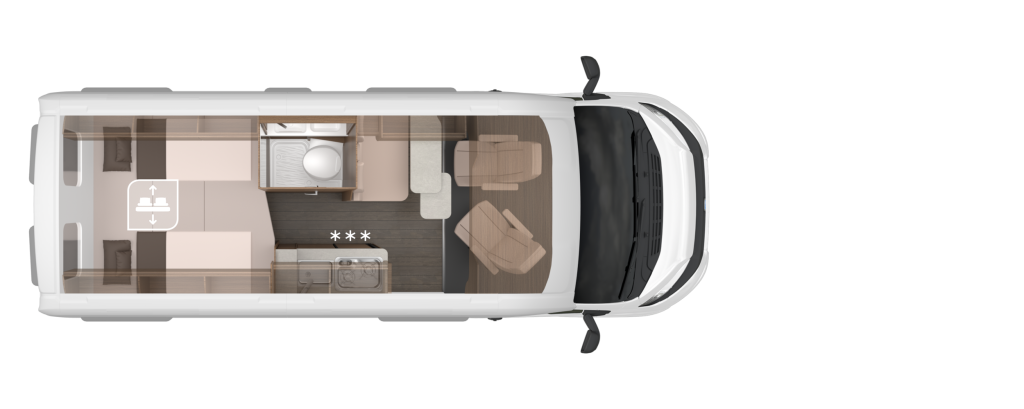 Knaus Boxlife 600 ME Platinum Selection, Automaat Lengtebedden foto: 22
