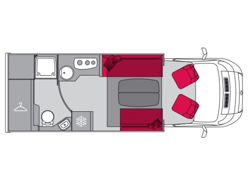 Pilote P 690 D Camper, Centraal hefbed  foto: 4