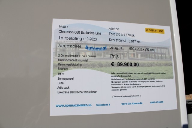 Virtually new Exclusive Line 660 Chausson AUTOMATIC double entrance door Artic pack (70 photo: 68