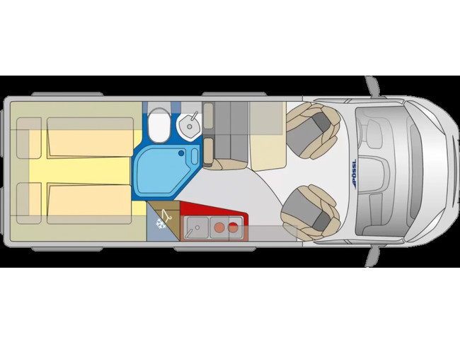 Pössl Roadcruiser 640 D-Line 160 pk AUTOMAAT 9-Traps Euro6 Fiat Ducato Maxi **Lengtebedden/4 zitplaatsen/XXL Koelkast/1e eigenaar/Full foto: 5