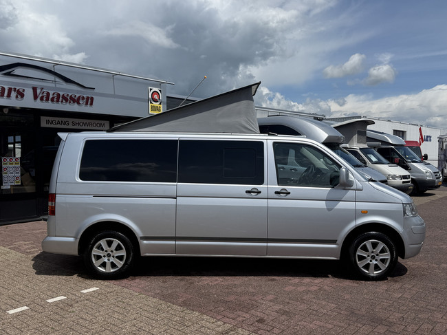 Volkswagen transporter buscamper TDI 131 pk org nl auto nap logisch airco cruise ctr hefdak 2 slaapplaatsen trekhaak foto: 2