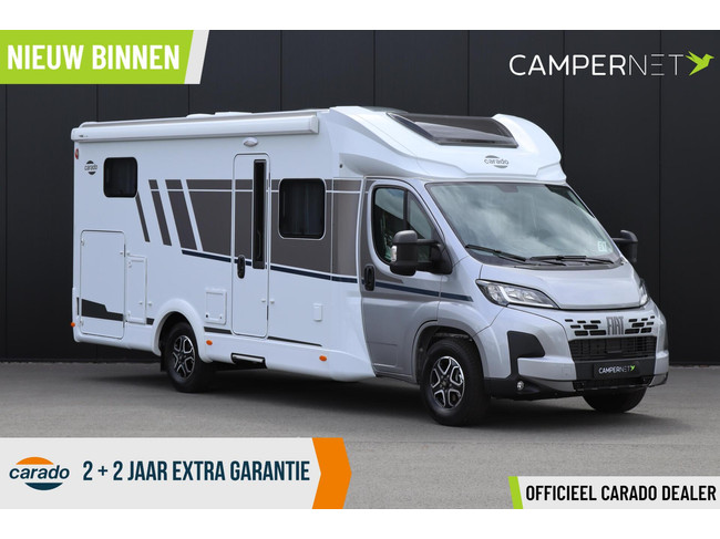 Carado T448 140pk Automaat | Pro + Pakket | Lengtebedden | Luifel | Grote garage | Hefbed | Nieuw uit voorraad leverbaar |Panoramaraam foto: 0