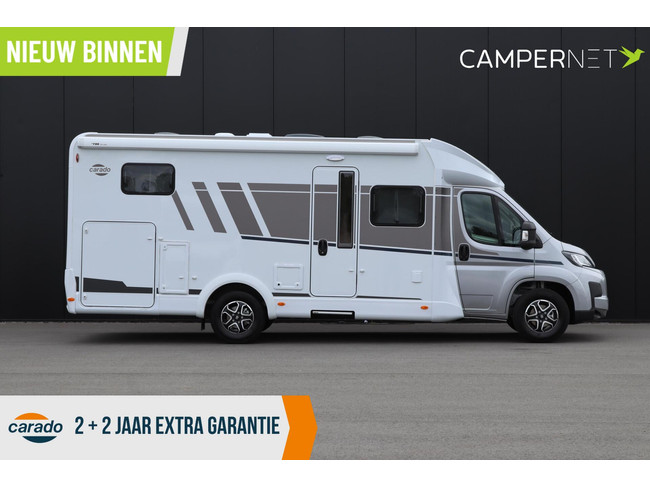 Carado T448 140pk Automaat | Pro + Pakket | Lengtebedden | Luifel | Grote garage | Hefbed | Nieuw uit voorraad leverbaar |Panoramaraam foto: 3
