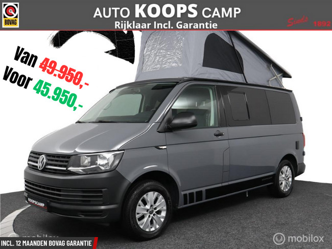 Volkswagen Transporter Buscamper 2.0TDi 102Pk Inbouw nieuw California- look | 4-slaapplaatsen | Slaaphefdak | NIEUWSTAAT
