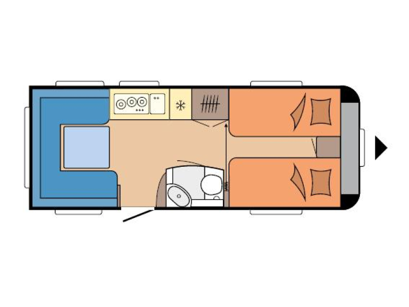 Hobby Prestige 540 UL SINGLE BED MOVER AWNING photo: 13
