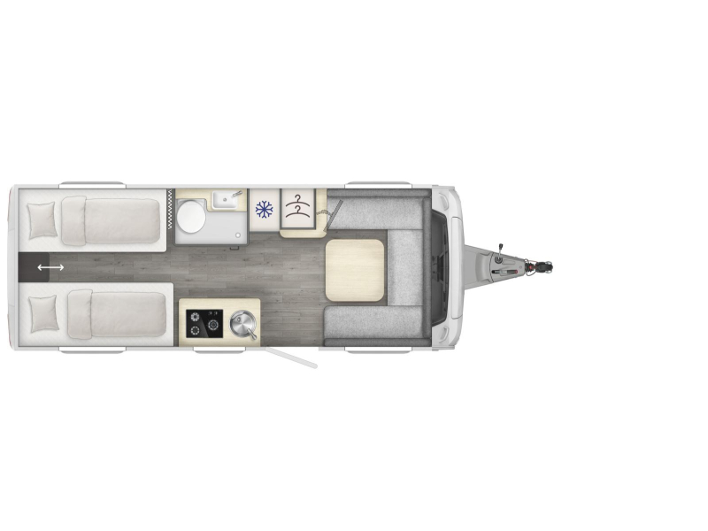 LMC Videro 510 E model 2027, enkele bedden  foto: 15