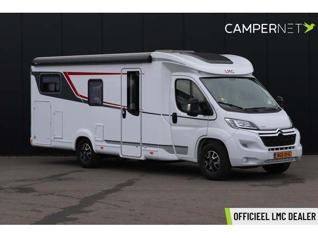 LMC Tourer T730G 165pk | Lengtebedden | Thule Luifel | Thule Fietsendrager| Gescheiden douche | Zenec multimediasysteem |
