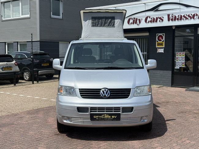 Volkswagen transporter buscamper TDI 131 pk org nl auto nap logisch airco cruise ctr hefdak 2 slaapplaatsen trekhaak foto: 1
