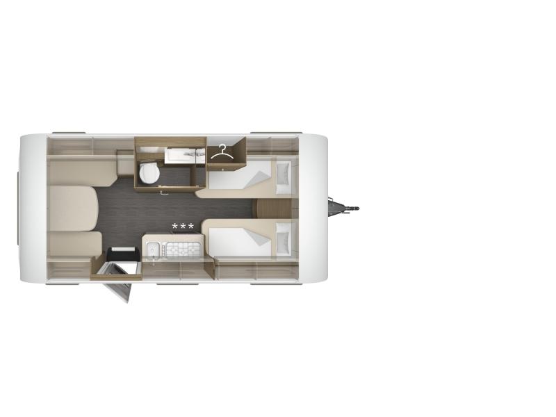 Tabbert Cazadora 460 E enkele bedden / voorraam 