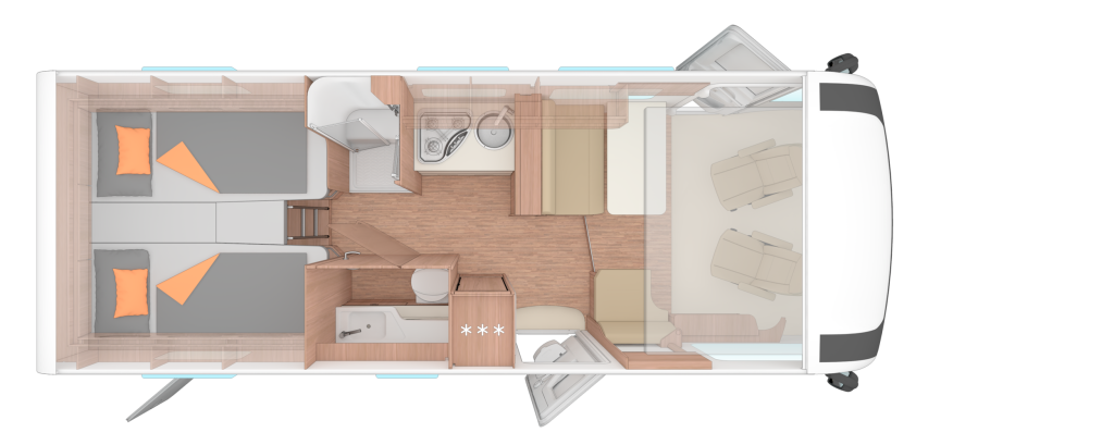Weinsberg CaraCore 700 MEG, Automatic Single beds Pull-down bed 4 people photo: 27