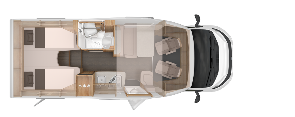Knaus Skywave 650 MEG, Enkele bedden Hefbed foto: 24