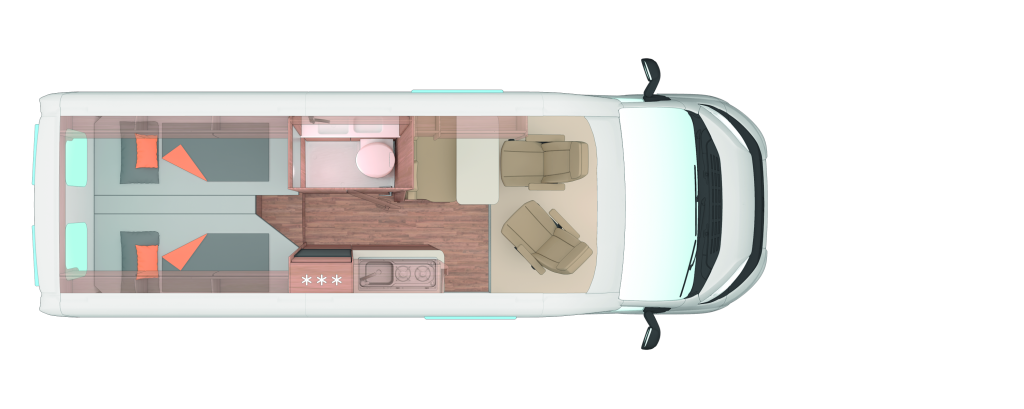 Weinsberg CaraBus Grey 630 ME Edition [Fire], Camas individuales Autom&aacute;tico Maxi foto: 22