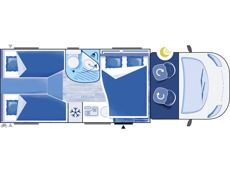 Chausson 627 5 pers.met enkele bedden  foto: 11