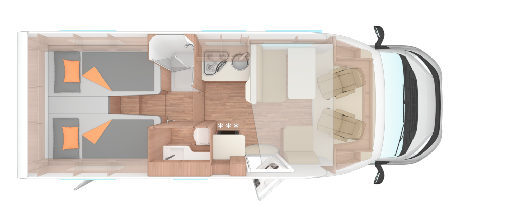 Weinsberg CaraSuite 700 ME, 180 pk Automaat 5 gordelplaatsen Hefbed Enkele bedden foto: 27