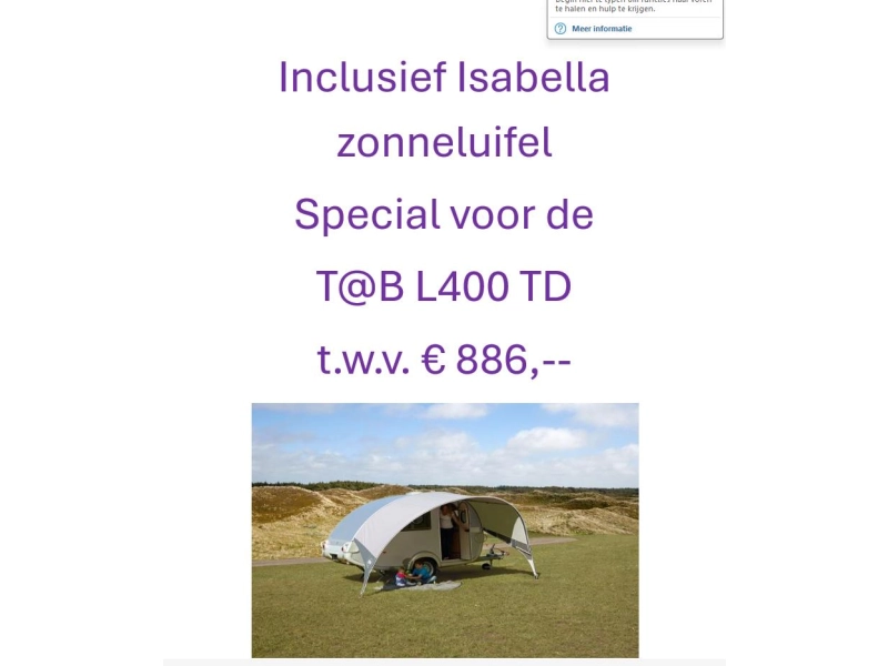 T@B L400 TD Nieuw -2025- incl. luifel  foto: 1