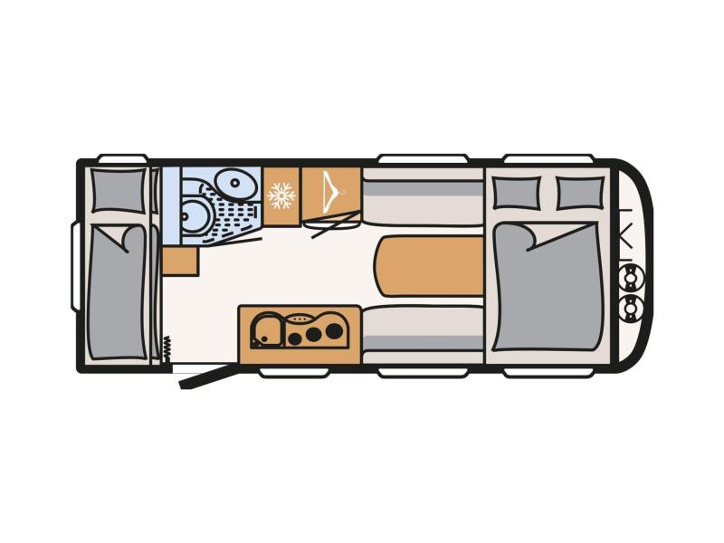 Dethleffs C'Joy Active 480 QLK stapelbed / dwarsbed  foto: 1