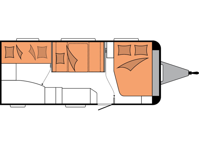 Hobby De Luxe 545 KMF mit ETAGENBETT UND GARAGE **6 Schlafpl&auml;tze/Truma Mover/1. Besitzer/Truma/Leichtmetallfelgen/Sehr gepflegter Wohnwagen** Foto: 5