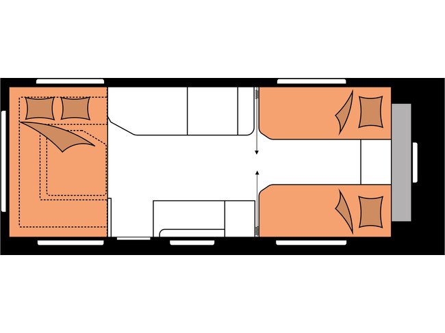Hobby Maxia 585 UL met enkele bedden **Absolute topsegment van Hobby/Zeer ruime caravan/Nieuwe caravan** foto: 5