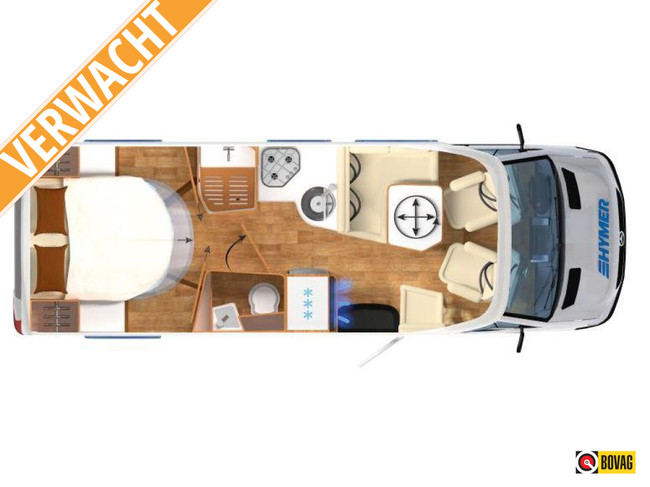 Lit Queen Hymer BMC-T 690 + Système de nivellement