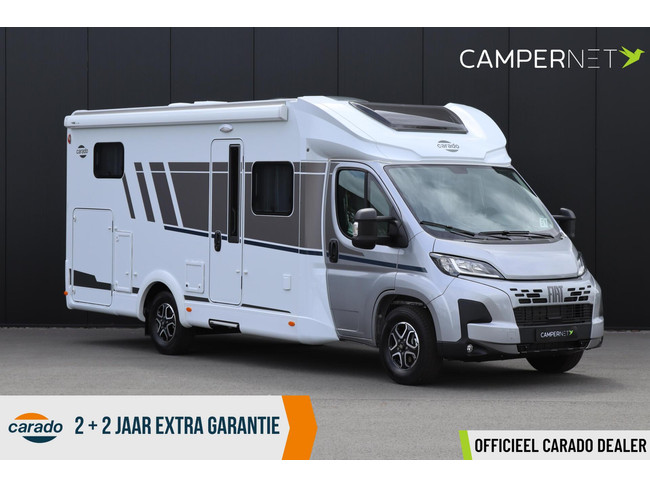 Carado T448 140pk Automaat | Pro + Pakket | Lengtebedden | Luifel | Grote garage | Hefbed | Nieuw uit voorraad leverbaar |Panoramaraam