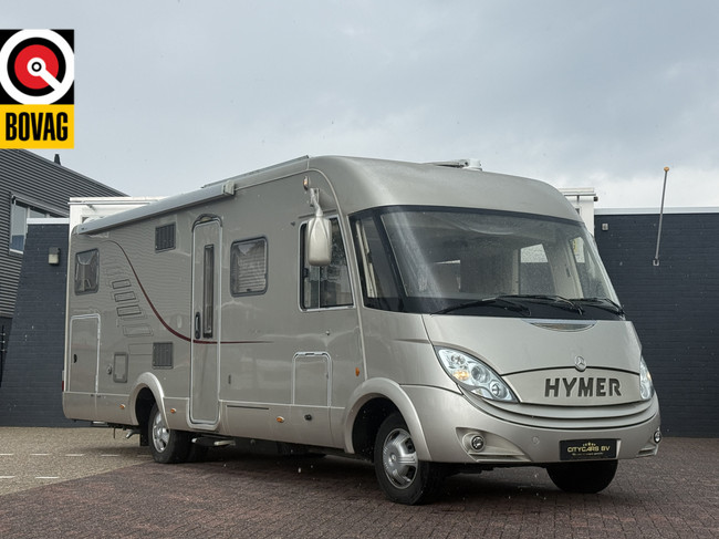 Hymer S 790 150 pk zeer luxe uitvoering Fransbed+hefbed xxl koelkast oven luifel leder airco camera tv elktr schotel tv grote garage