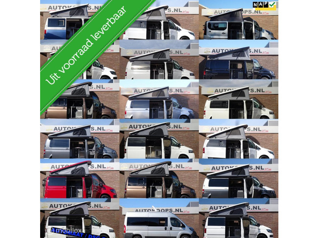 Volkswagen Transporter 7 X Buscampers INBOUW NIEUW! diverse uitvoeringen en bouwjaren prijzen vanaf 46.950,-