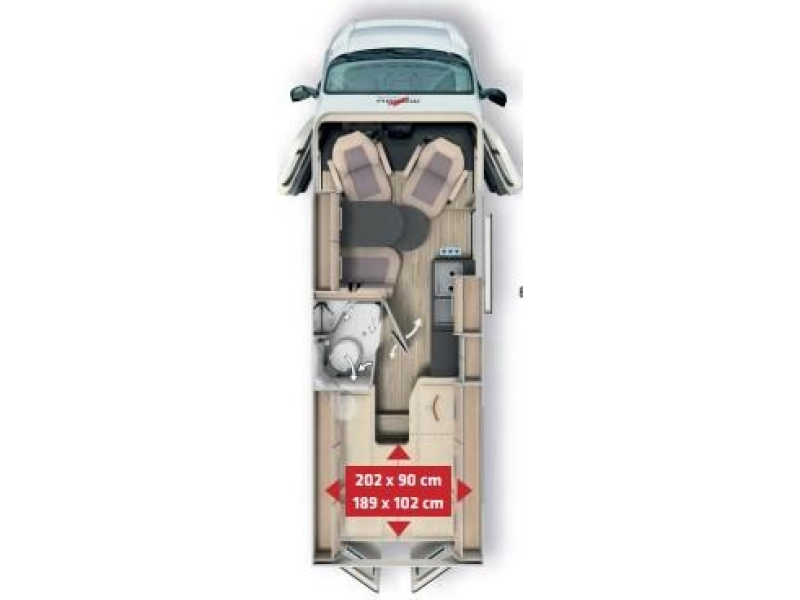 Malibu Van Two Rooms 640 LERB Single beds, automatic photo: 2